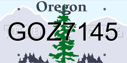 GOZ7145 Oregon License Plate