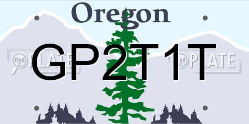GP2T1T Oregon License Plate