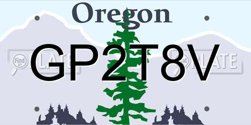 GP2T8V Oregon License Plate