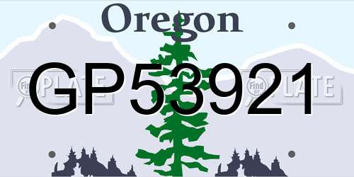 GP53921 Oregon License Plate