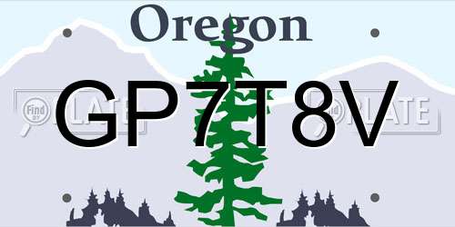 GP7T8V Oregon License Plate