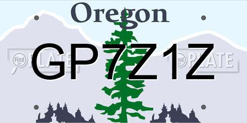 GP7Z1Z Oregon License Plate