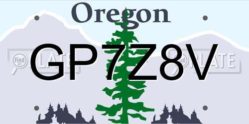 GP7Z8V Oregon License Plate