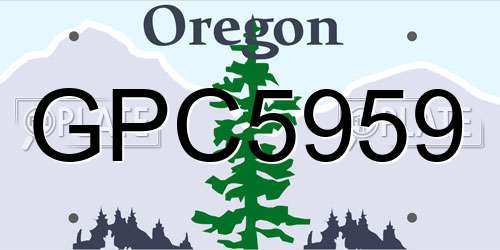 GPC5959 Oregon License Plate