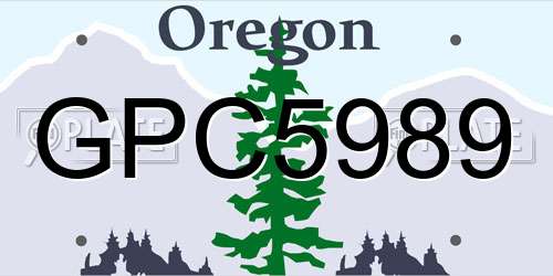 GPC5989 Oregon License Plate
