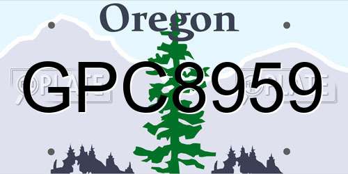GPC8959 Oregon License Plate