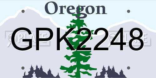 GPK2248 Oregon License Plate