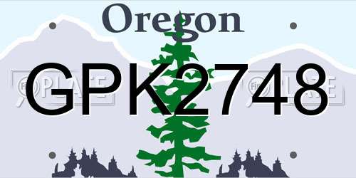 GPK2748 Oregon License Plate