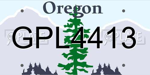 GPL4413 Oregon License Plate