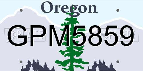GPM5859 Oregon License Plate