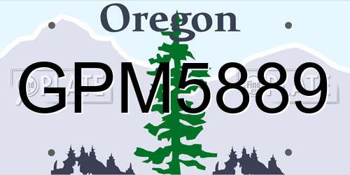 GPM5889 Oregon License Plate