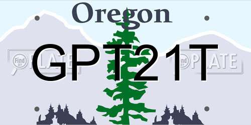 GPT21T Oregon License Plate