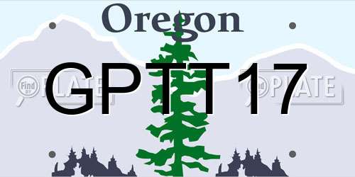 GPTT17 Oregon License Plate
