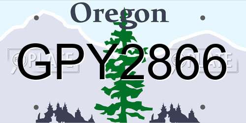 GPY2866 Oregon License Plate