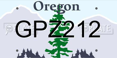GPZ212 Oregon License Plate