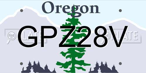 GPZ28V Oregon License Plate