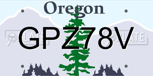 GPZ78V Oregon License Plate