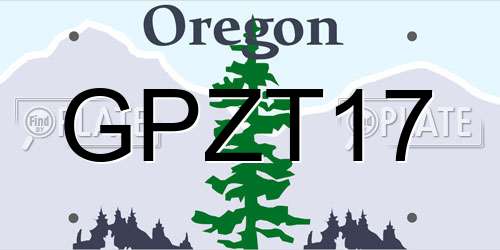 GPZT17 Oregon License Plate