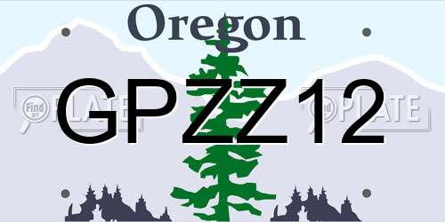 GPZZ12 Oregon License Plate