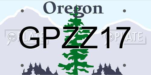 GPZZ17 Oregon License Plate