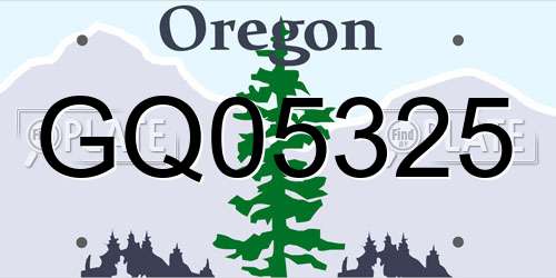 GQ05325 Oregon License Plate