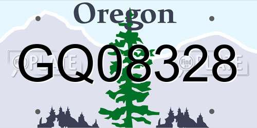 GQ08328 Oregon License Plate