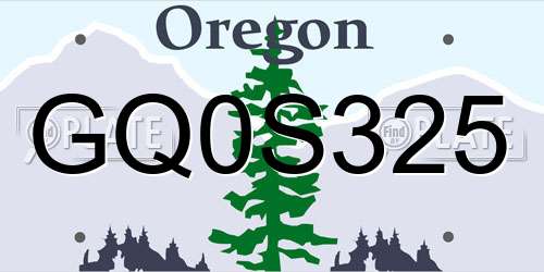 GQ0S325 Oregon License Plate