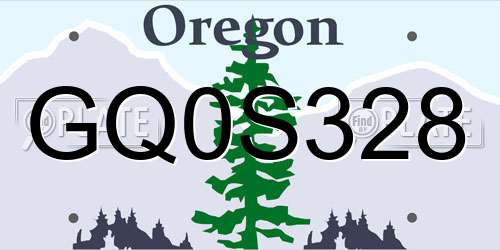 GQ0S328 Oregon License Plate