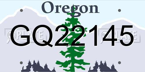 GQ22145 Oregon License Plate