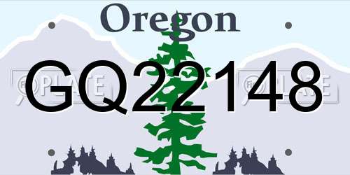 GQ22148 Oregon License Plate