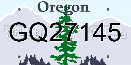 GQ27145 Oregon License Plate
