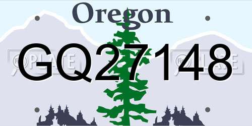 GQ27148 Oregon License Plate