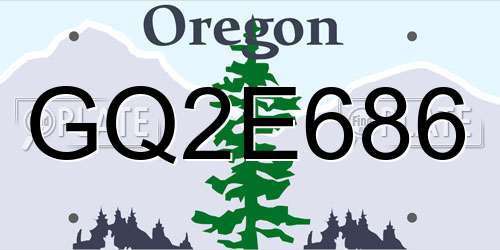 GQ2E686 Oregon License Plate