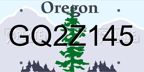 GQ2Z145 Oregon License Plate