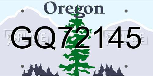 GQ72145 Oregon License Plate