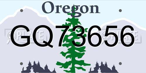 GQ73656 Oregon License Plate