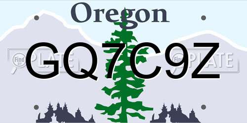 GQ7C9Z Oregon License Plate