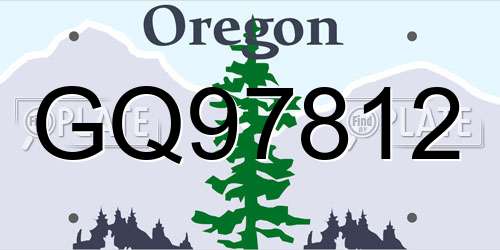 GQ97812 Oregon License Plate