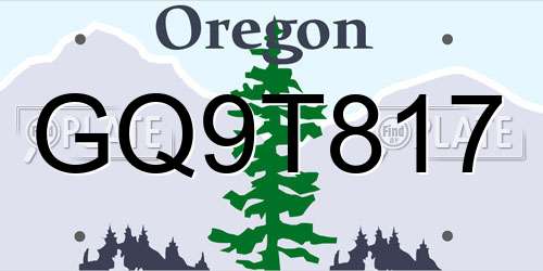 GQ9T817 Oregon License Plate