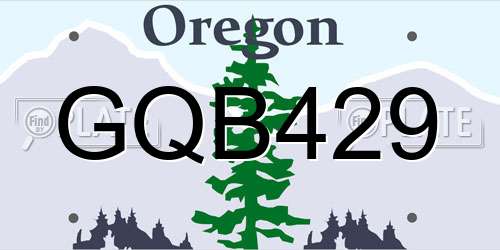 GQB429 Oregon License Plate