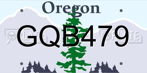 GQB479 Oregon License Plate
