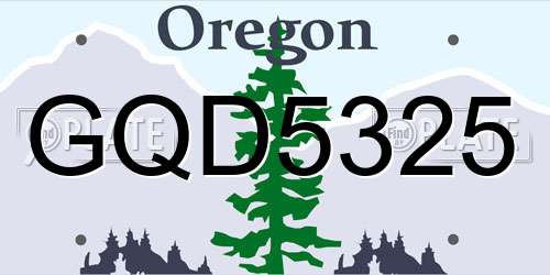 GQD5325 Oregon License Plate