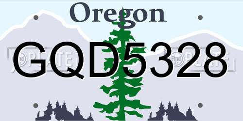 GQD5328 Oregon License Plate