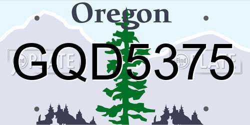 GQD5375 Oregon License Plate