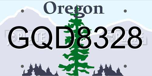 GQD8328 Oregon License Plate