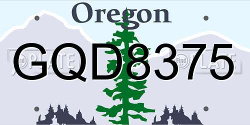 GQD8375 Oregon License Plate