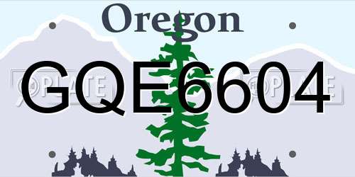 GQE6604 Oregon License Plate