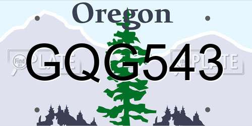 GQG543 Oregon License Plate