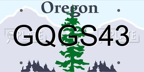 GQGS43 Oregon License Plate