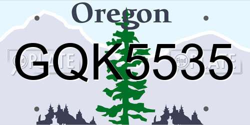 GQK5535 Oregon License Plate